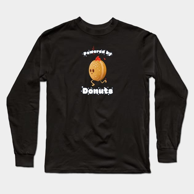 Powered (Powdered) by Donuts Long Sleeve T-Shirt by 9bitshirts